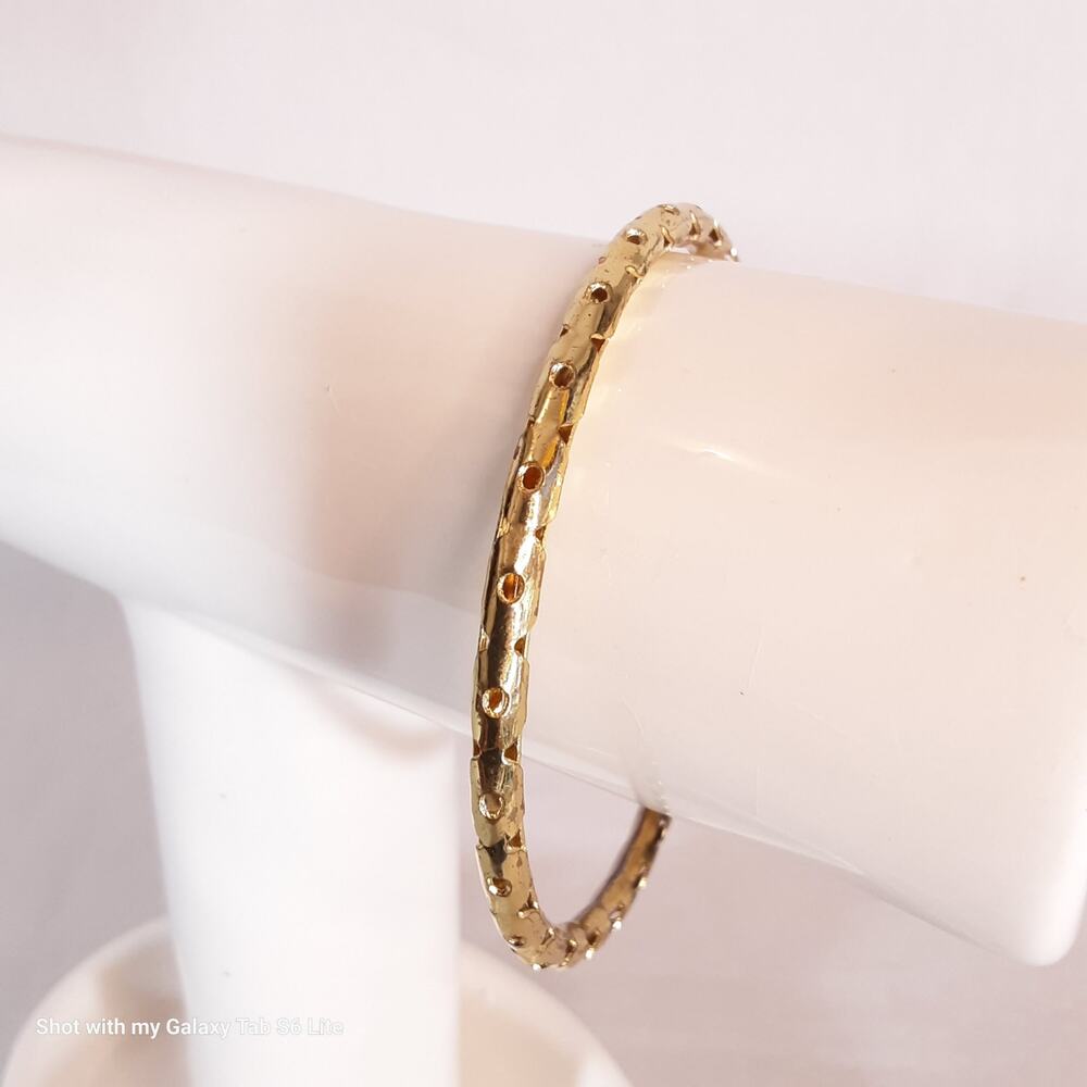 💎Gold Tone Geometric Cutout Bangle Bracelet